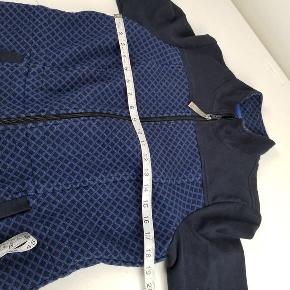 Talbots Blue Zip Up Houndstooth Jacket Pockets Lined Nice Size Med P - Picture 6 of 8